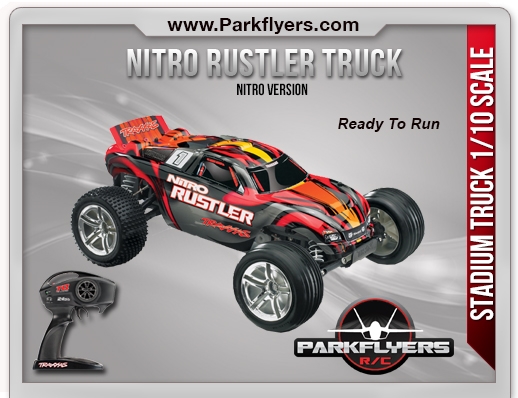 Traxxas Nitro Rustler 1/10 Scale 2WD Stadium Truck - RC Car