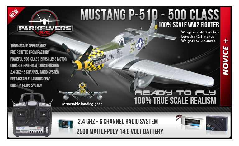 Mustang P51D 500 Class RC Plane