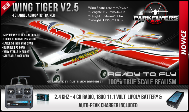 Wing Tiger V2.5 EPO RTF Electric Plane